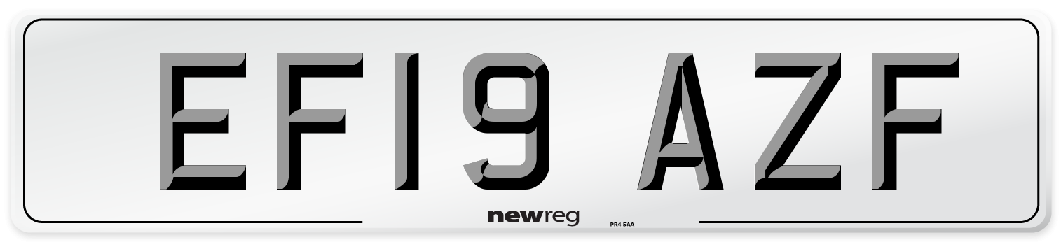 EF19 AZF Number Plate from New Reg